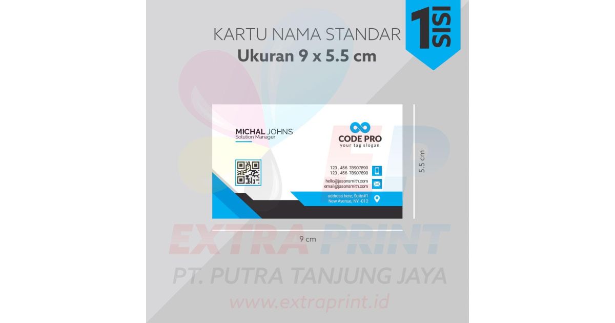 Kartu Nama 1 Muka Art Carton 210g