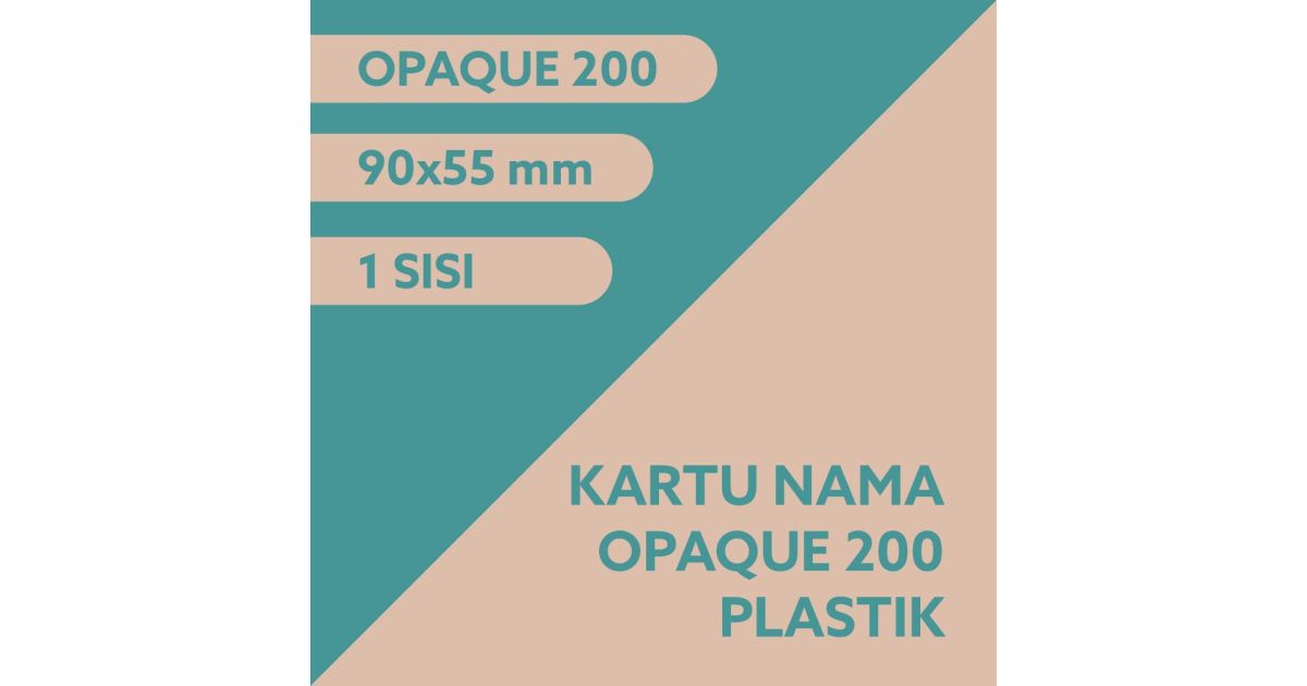 Kartu Nama 1 Muka Opaque 200 Micron