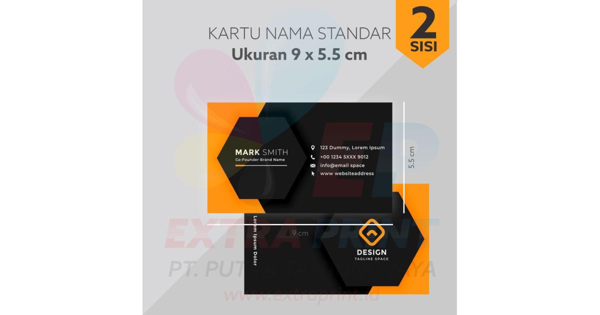 Kartu Nama 2 Muka Concorde Kuning 220g