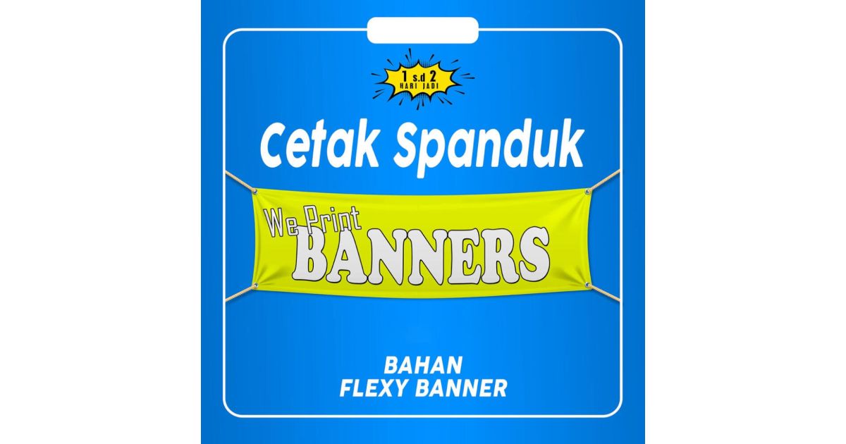Spanduk 1x5 Meter – Flexi 340g Cetak Mesin Jepang untuk Promosi Besar