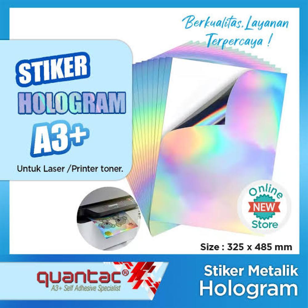 Cetak 1 Sisi Stiker Hologram A3+