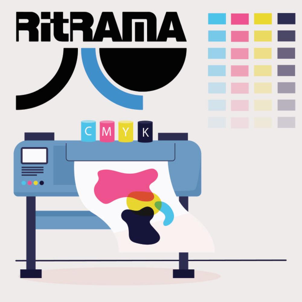 Stiker Vinyl Putih Susu RITRAMA – Ukuran 60x50cm, Die Cut 57x47cm