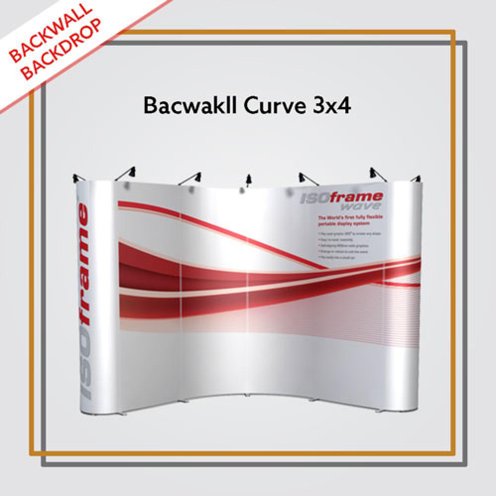 Backwall Portable 3x4 Curve Laminasi Matte